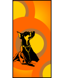 Dobermann retro poster