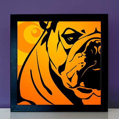 englische Bulldogge Pop Art Poster Hundebilder Retro Dogs, Geschenk für Hundeliebhaber