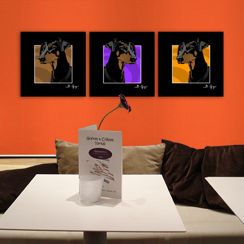 Pitbull american terrier Hund Bild Popart Foto pop-dogs Portrait Porträt Poster