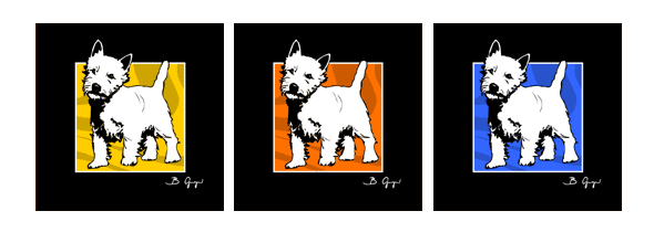 Pop Art Hund Westi West Highland White Terrier von Birgit Greger