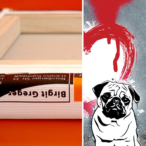 Mops Bild Bilder Streetart Style Graffiti Urban Art Leinwandbild Hund