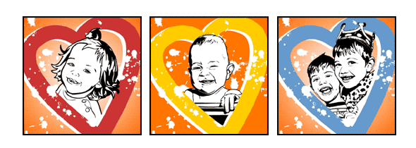 Geschenkidee zum Muttertag: Kinderportrait mit Herz im Pop Art Stil
