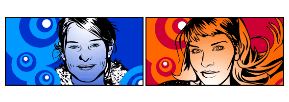 Retro-Bild Pop Art im Panorama-Format