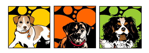 Pop Art Hundebilder vom Foto