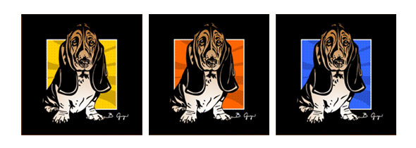 Pop Art Hund Basset von Birgit Greger