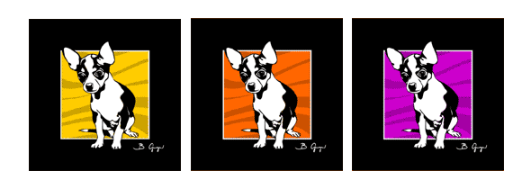 Pop Art Hund Chihuahua kurzhaar von Birgit Greger