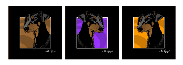 Pop Art Hund Dobermann unkupiert von Birgit Greger