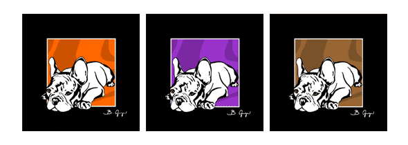 Pop Art Hund französische Bulldogge Frenchie Bully von Birgit Greger
