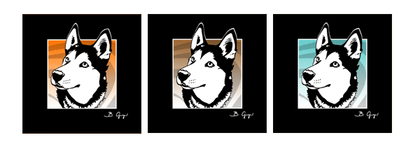 Pop Art Hund Siberian Husky von Birgit Greger