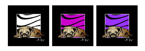 Pop Art Hund Mops No.2 von Birgit Greger