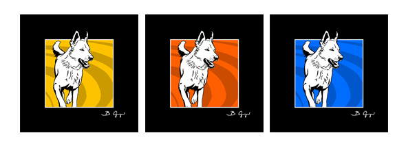 Pop Art Hund Weißer Schäferhund Berger Blanc Suisse von Birgit Greger