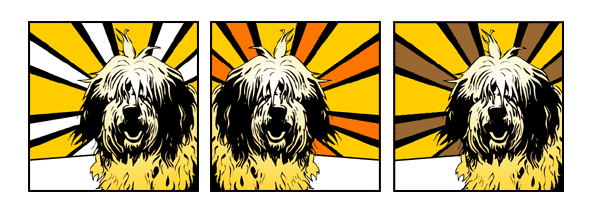 Hund Bobtail Pop Art Retro Bild Tierportrait von bg-color.de