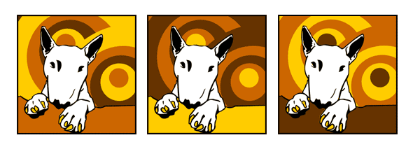 Hund Bullterrier Miniatur Mini Bulli Pop Art Retro Bild Tierportrait von bg-color.de