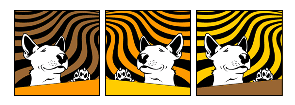 Hund Bullterrier Miniatur Mini Bulli 2 Pop Art Retro Bild Tierportrait von bg-color.de