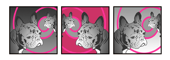 Hund französische Bulldogge3 Frenchie Bully Pop Art Retro Bild Tierportraits von bg-color.de