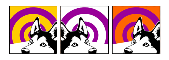 Hund Sebirian Husky Pop Art Retro Bild Tierportrait von bg-color.de