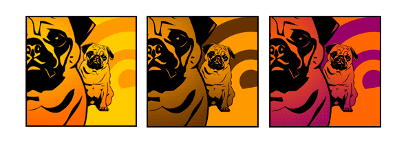 Hund Retro Mops Pop Art Retro-Bild Tierportrait von bg-color.de