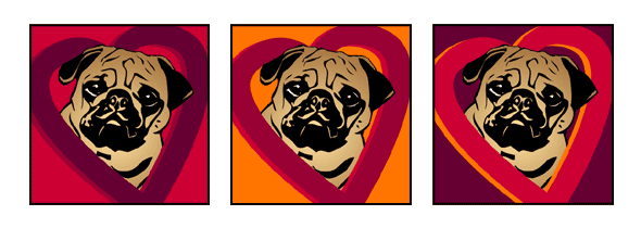 Hund Mops 3 Pop Art Retro Bild Tierportrait von bg-color.de