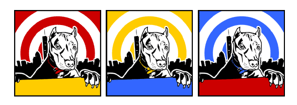 Hund American Stafford Terrier Pit Bull Red Nose Pop Art Retro Bilder von bg-color.de