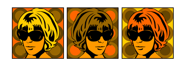 Seventies Girl orange 70er Jahre Illustration Pop Art