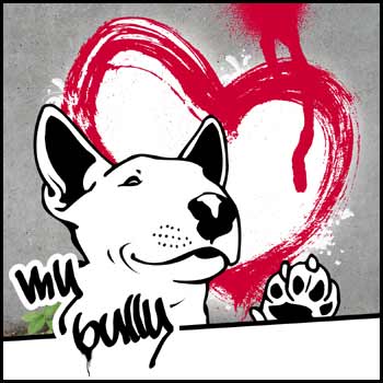 StreetArt Hund Bullterrier Bulli von Birgit Greger