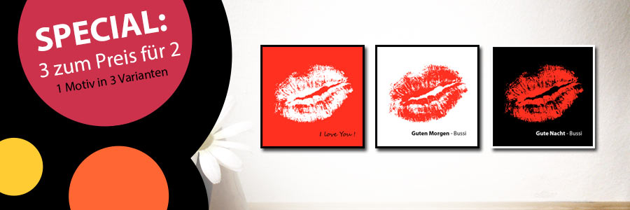 romantische Geschenkidee - persönliches Kussbild schenken Angebot: 3 zum Preis von 2