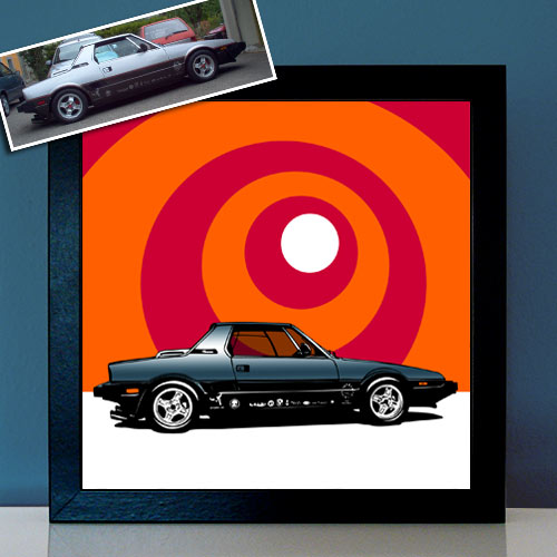 Pop Art Auto mit Retro-Muster