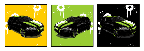 Pop Art Auto mit Splash Stern Retro-Design