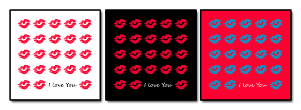 Pop Art Kunstwerk von Deinem Kuss Lippenabdruck 1000 Küsse