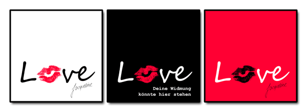 Beispiel Kussmund Love Bilder in weiß rot schwarz