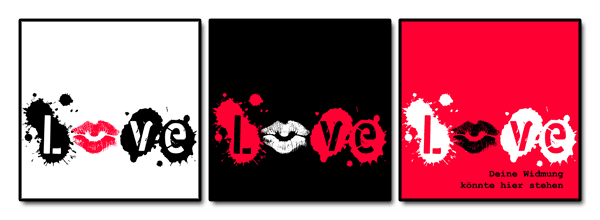 Kuss-Bild mit Liebesboschaft Pop Art