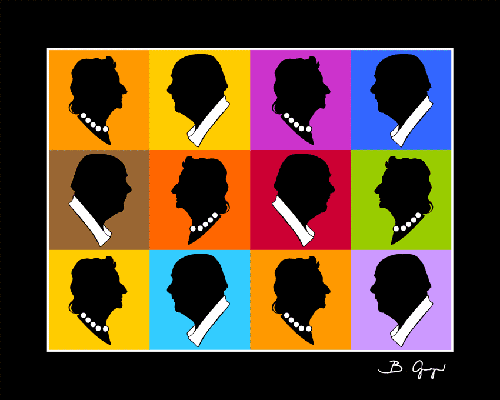 Pop Art Scherenschnitt Eltern Geschenk zur goldenen Hochzeit Silberhochzeit