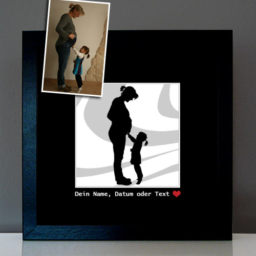 Pop Art Scherenschnitt schwanger Mutter mit Kind