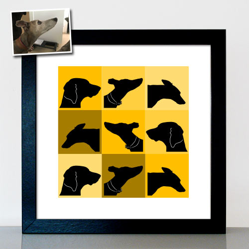 Hundekopf als Pop Art Scherenschnitt vom Foto - personalisiertes Fotogeschenk