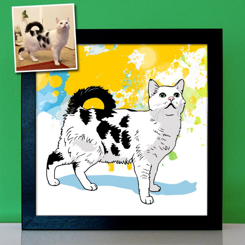 Pop Art Tierportraits Katze zeichnen lassen Kater Kätzchen