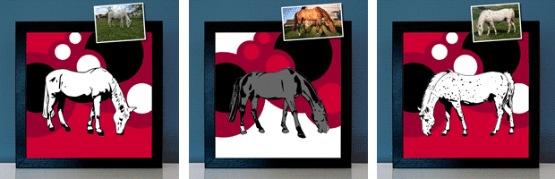 dein Pferd Portrait vom Foto im Pop Art Design Geschenkidee für Pferdefreunde