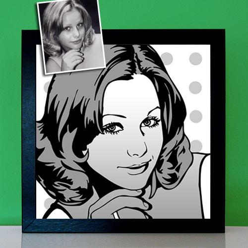 Pop Art Portrait weiß mit Punkten