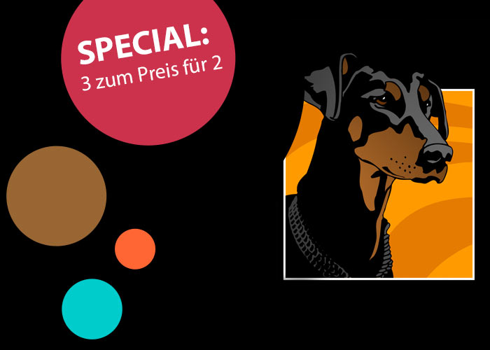 Pop Art Galerie Serie Pop-Dogs Hunde von bg-color.de Birgit Greger