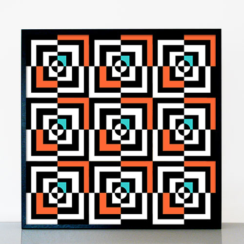 Op-Art Quadrate invers 3x3 Illusion