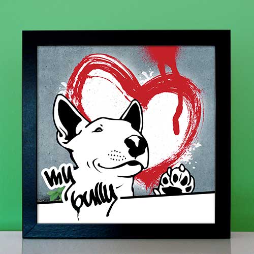 StreetArt Hund Bullterrier Bulli von Birgit Greger