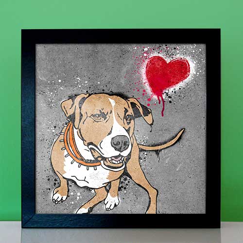StreetArt Hund American Pitbull Terrier von Birgit Greger